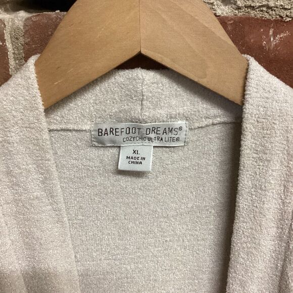 Barefoot Dreams Sweater XL Oatmeal 497 Cozychic Ultra Light Long Cardigan - Picture 2 of 3